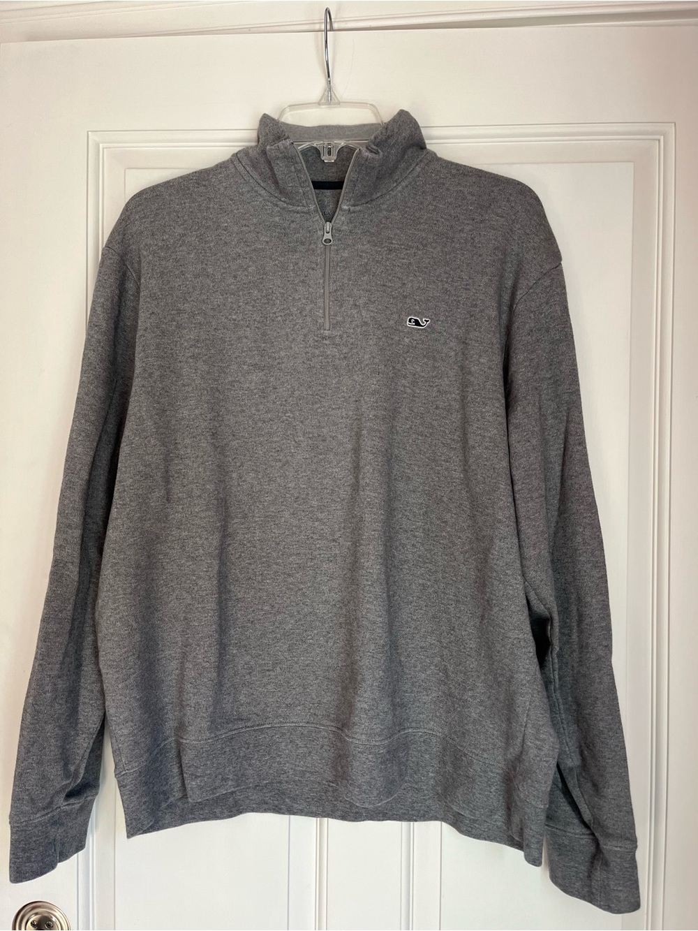 Men’s Vineyard Vines, Gray Quarter-Zip Pullover, large